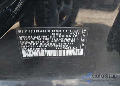 2024 Volkswagen Jetta 1.5T S из США, поврежденный, VIN 3VW5M7BU2RM092691